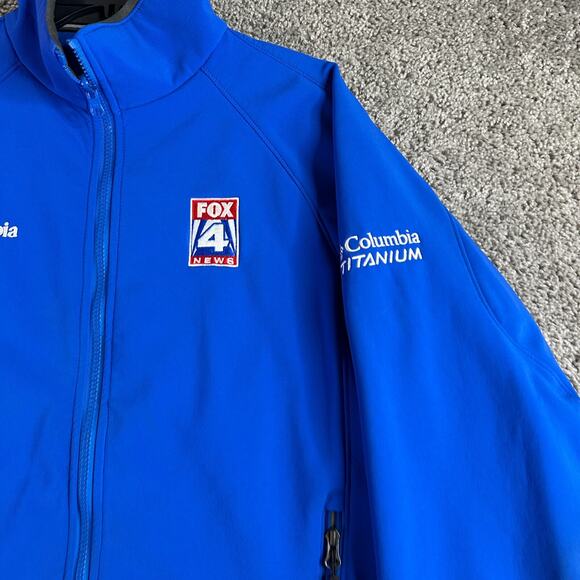 Columbia Interchange Jacket Mens M Blue Titanium Omni Shield Soft Shell Fox News - Picture 4 of 15